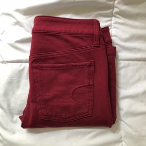 maroon AE jeggings